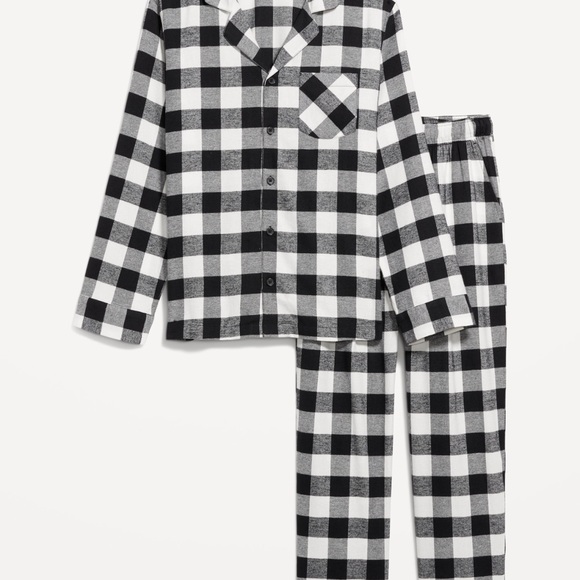 NWT OLD NAVY Flannel Pajama Set COLOR BLACK BUFFALO PLAID SIZE MEDIUM - Picture 4 of 5